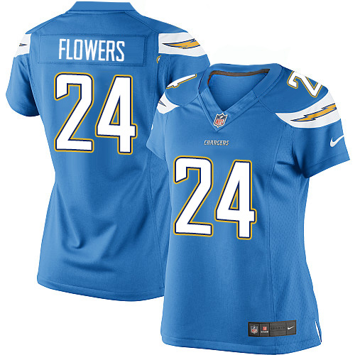 Women's Elite Brandon Flowers Nike Jersey Electric Blue Alternate - #24 NFL Los Angeles Chargers